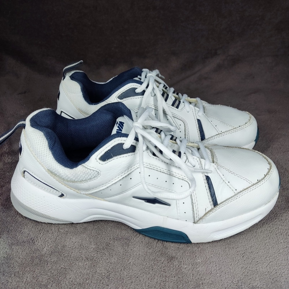 Avia Walking Shoes‎ Mens Size 10 Wide White/Navy Memory Foam Low MNAV41ES215